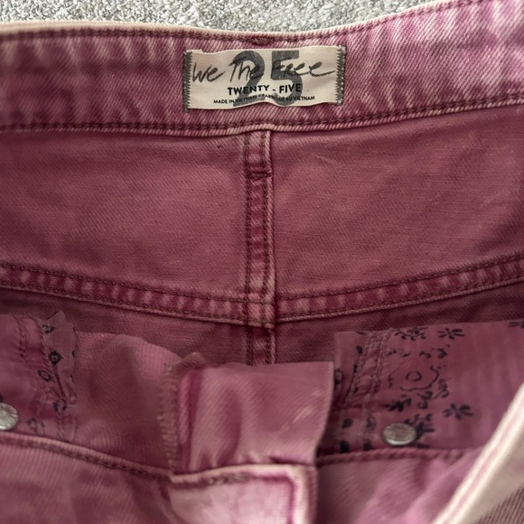 Free People We The Free Bailey Fray Hem Pink Denim Mini Skirt Size 25 - Picture 7 of 7